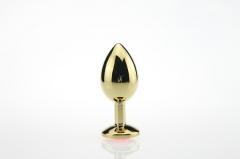 Golden Black Anal Sex Toys Metal Anal Plug S