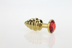 Threaded anal plug golden （M L）