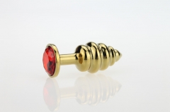 Threaded anal plug golden （M L）